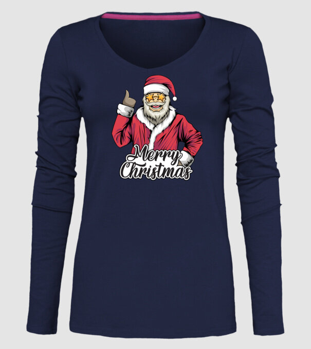 Merry christmas Santa model albastru închis pe tricou