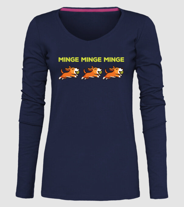 MINGE MINGE MINGE model albastru închis pe tricou