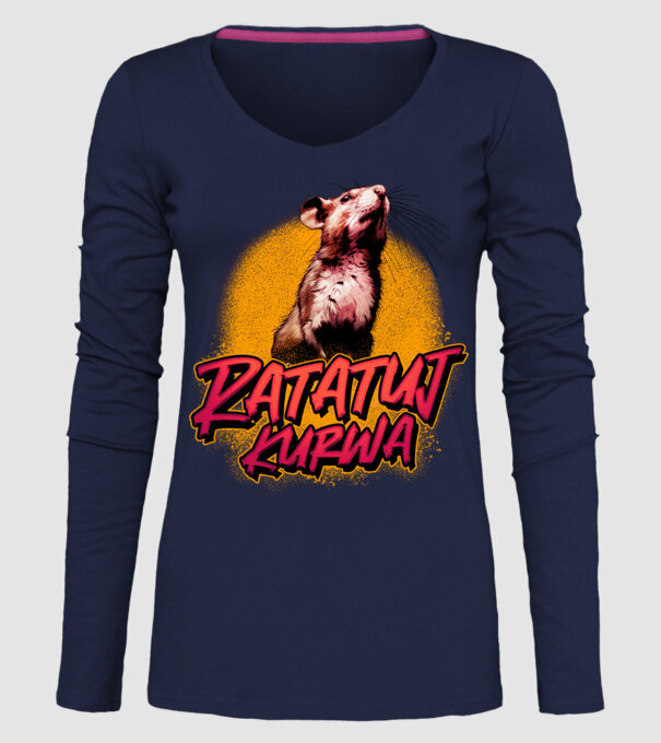 Ratatuj kurwa model albastru închis pe tricou