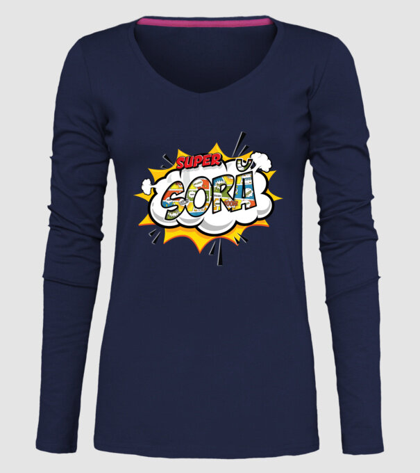 Super Soră model albastru închis pe tricou