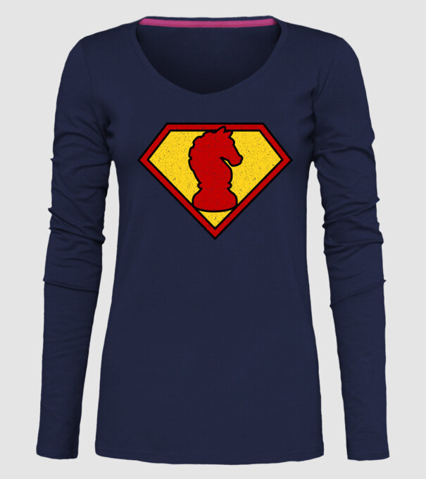 SuperChess cal de șah model albastru închis pe tricou