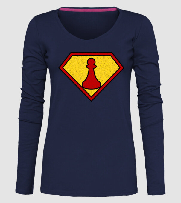 SuperChess pion de șah model albastru închis pe tricou
