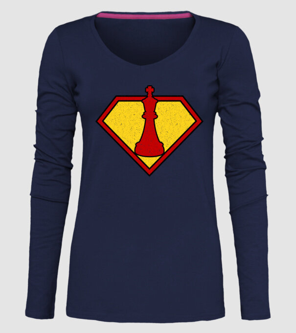 SuperChess rege model albastru închis pe tricou