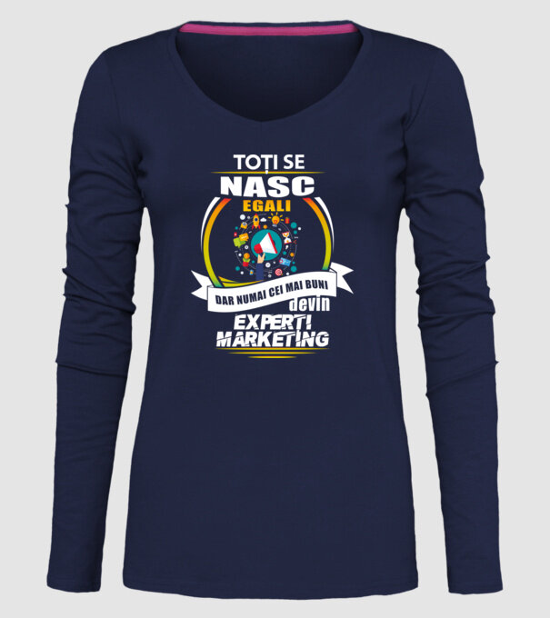 Toți se nasc egali, dar numai cei mai buni devin experți marketing model albastru închis pe tricou