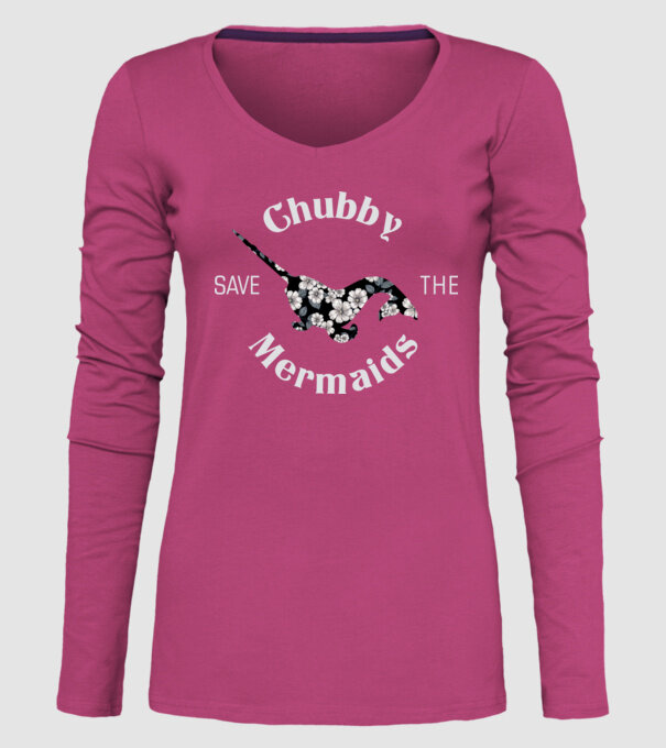 Chubby mermaid model roz pe tricou