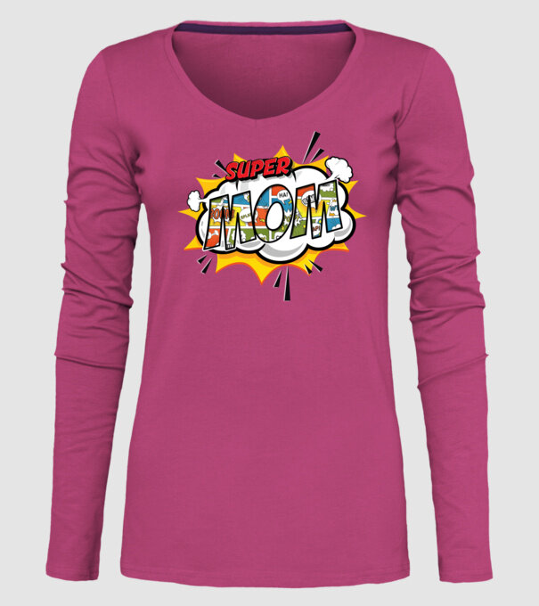 Comic Mom model roz pe tricou