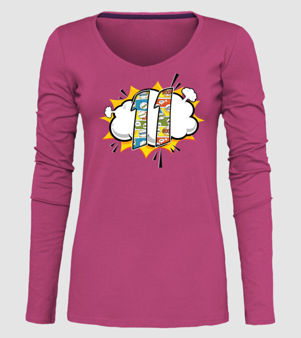 Birthday Comic Number 11 model roz pe tricou