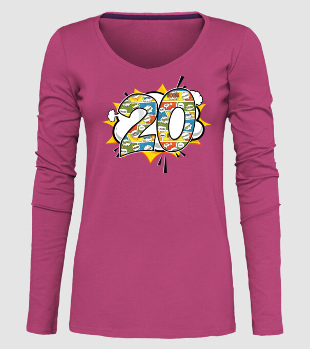 Birthday Comic Number 20 model roz pe tricou