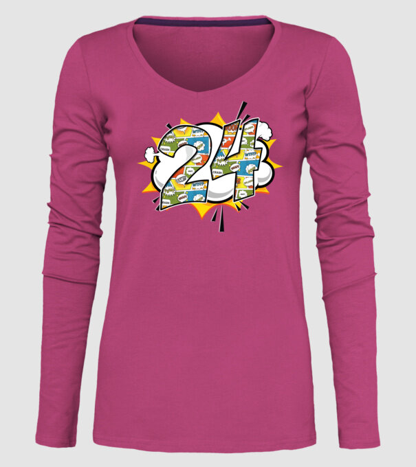 Birthday Comic Number 24 model roz pe tricou