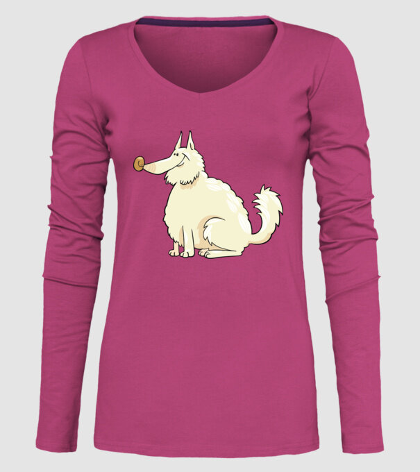 Dog silhouette model roz pe tricou