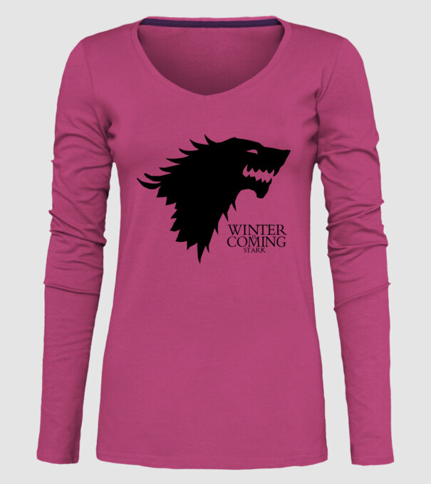 game of thrones winter is coming model roz pe tricou