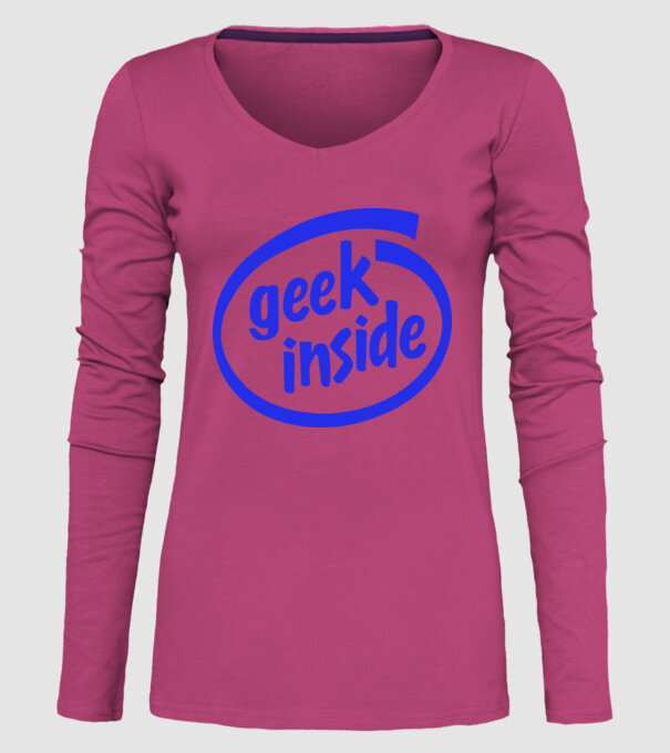 Geek inside model roz pe tricou