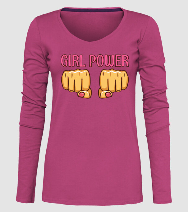 Girl Fist model roz pe tricou