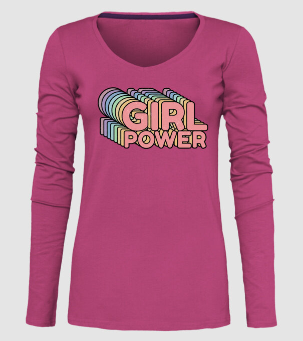 Girl power model roz pe tricou