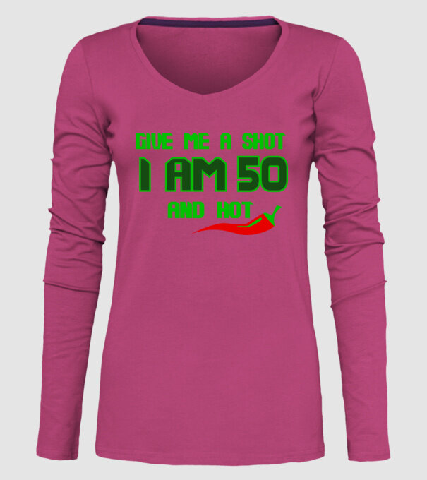 Give me a shot - 50 model roz pe tricou