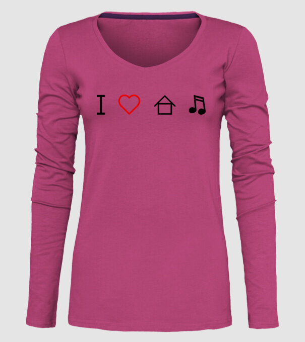 I love house music model roz pe tricou