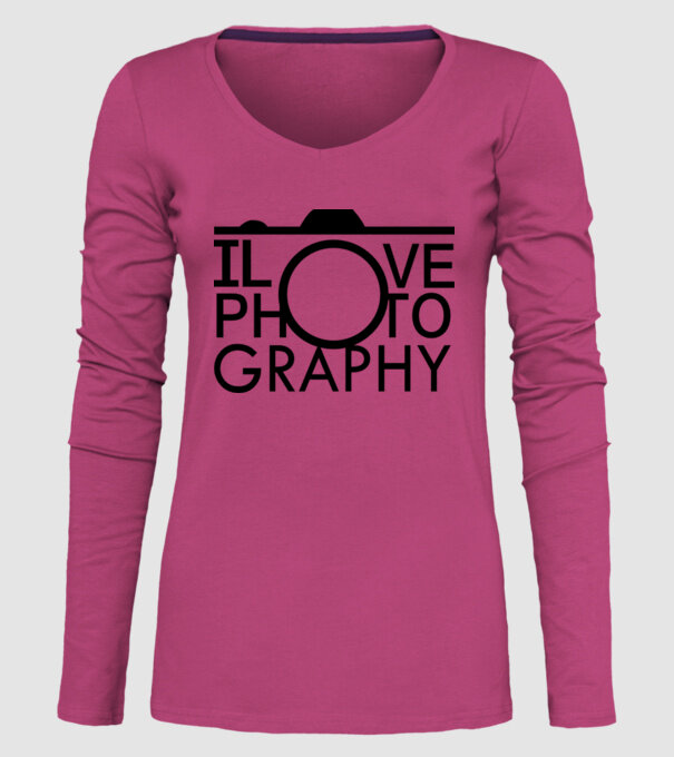 I love photography model roz pe tricou