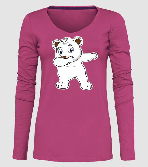 Urs polar DAB model roz pe tricou