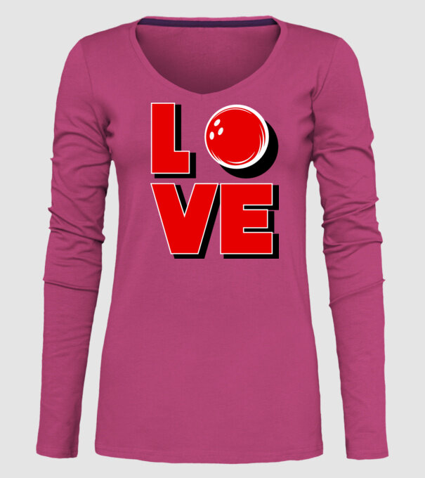 Love bowling model roz pe tricou