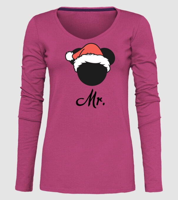 mr christmas model roz pe tricou