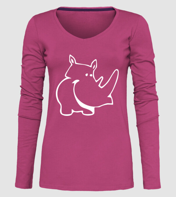 Rinocer model roz pe tricou