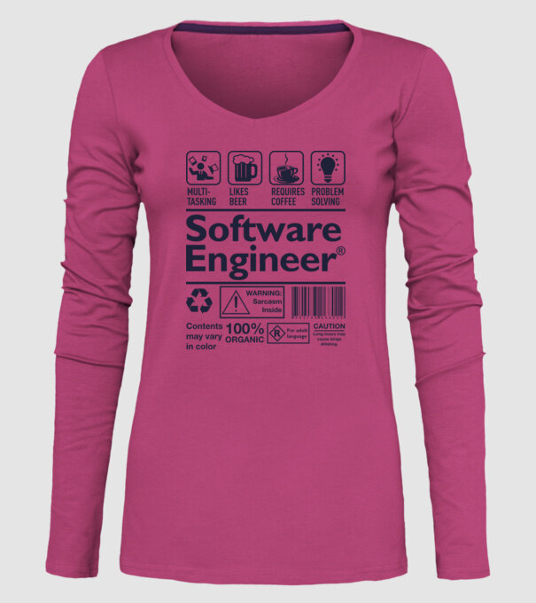 Software Engineer model roz pe tricou