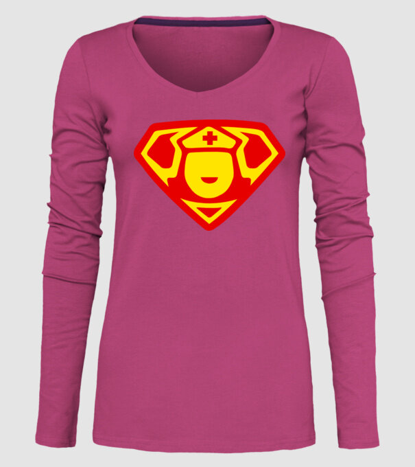 super nurse model roz pe tricou
