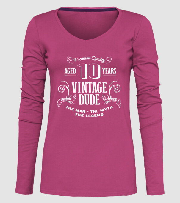 Vintage Dude - 10 model roz pe tricou