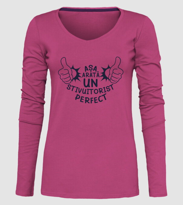 Așa arată un STIVUITORIST perfect model roz pe tricou