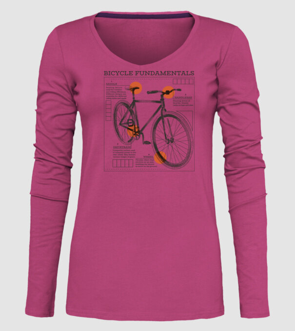 Bicycle fundamentals model roz pe tricou