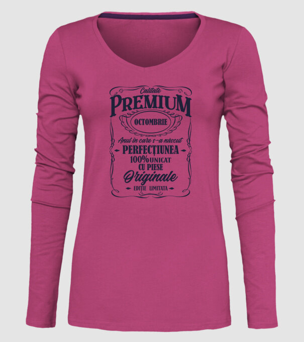 calitate premium -octombrie - anul în care s-a născut - perfecțiunea - 100% unicat, cu piese originale, ediție limitată model roz pe tricou