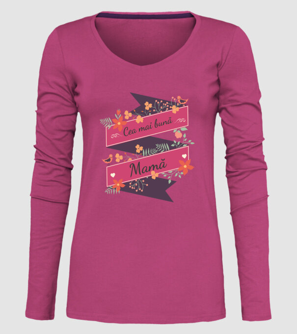 cea mai bună mamă model roz pe tricou