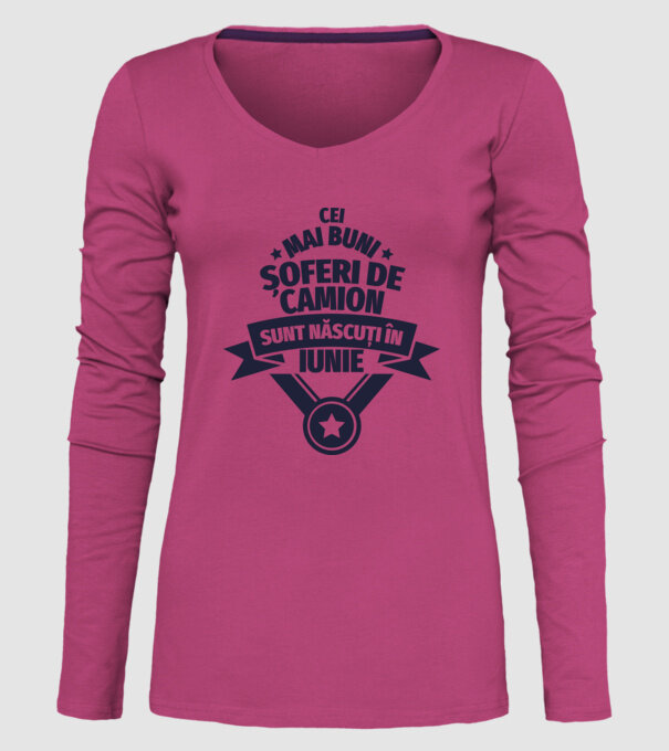 Cei mai buni șoferi de camion sunt născuți în Iunie model roz pe tricou