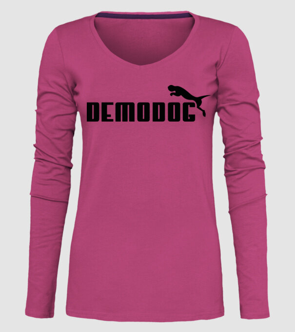 demodog logo black model roz pe tricou