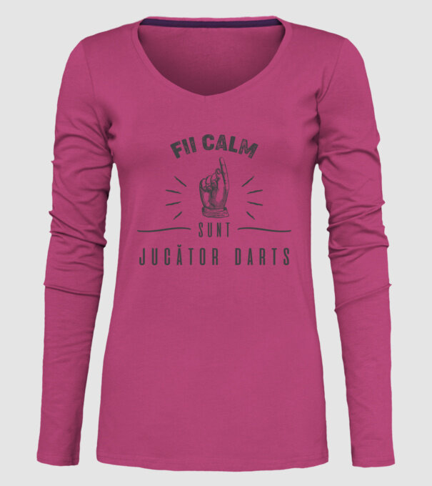fii calm, sunt jucător darts model roz pe tricou