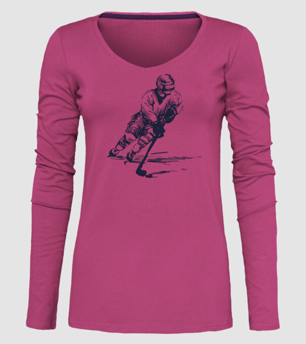 Hockey player model roz pe tricou