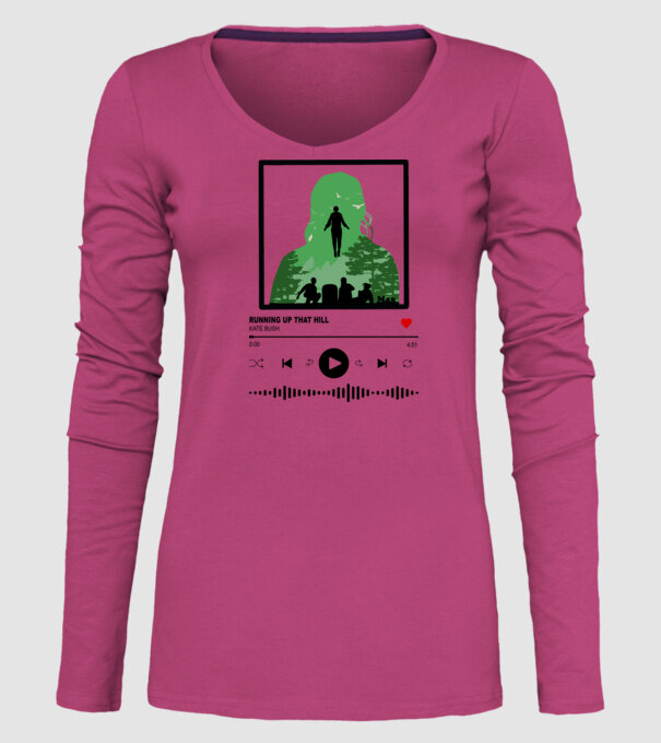 maxs favourite song stranger things model roz pe tricou