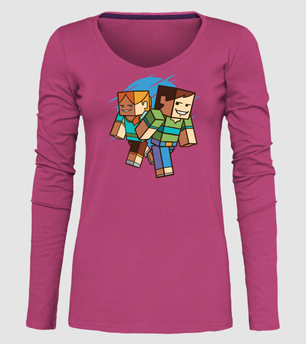 Minecraft model roz pe tricou