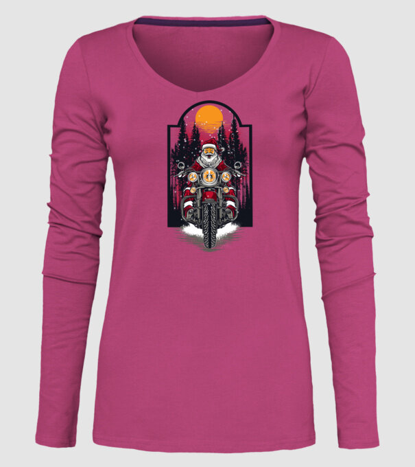 Motor santa model roz pe tricou