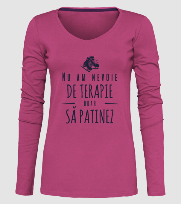 nu am nevoie de terapie doar să patinez model roz pe tricou