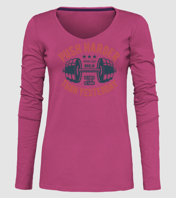 push harder model roz pe tricou