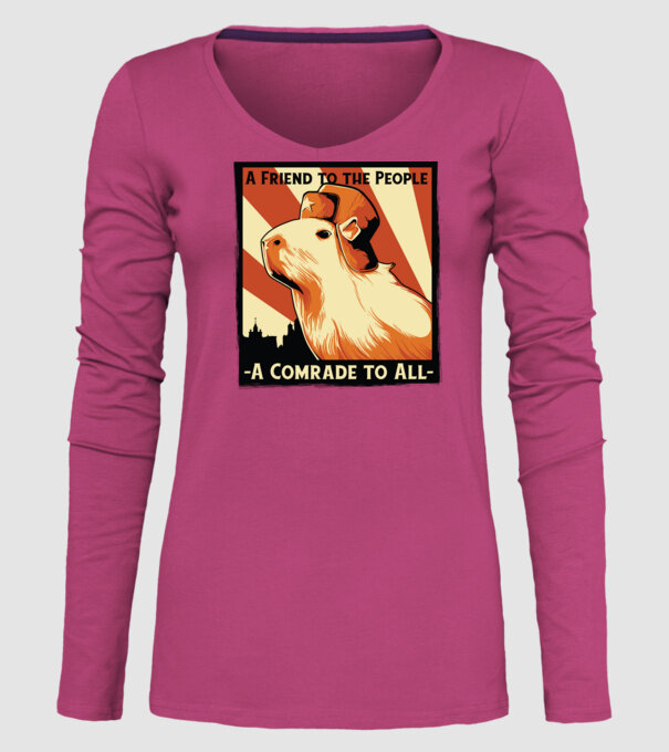 Soviet Capybara model roz pe tricou