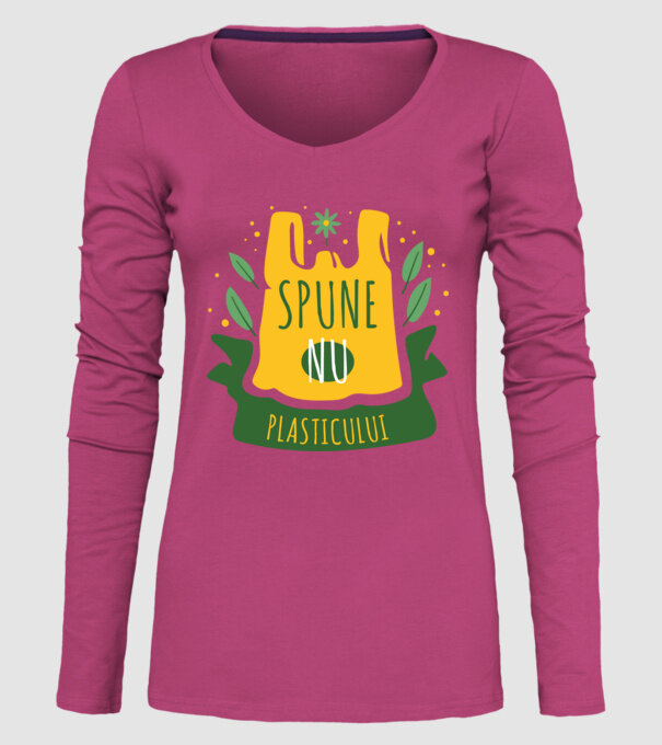 spune nu plasticului model roz pe tricou