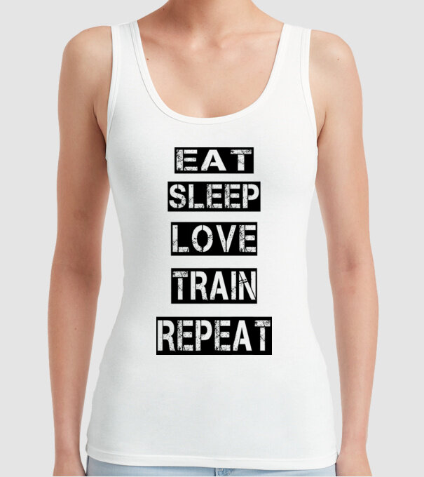 AET SLEEP LOVE TRAIN model alb pe tricou