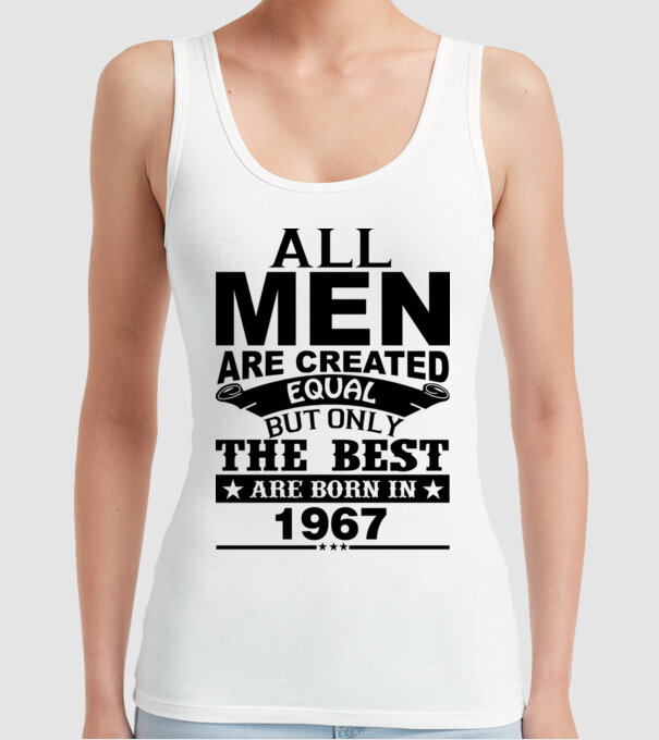 All men are created - 1967 model alb pe tricou