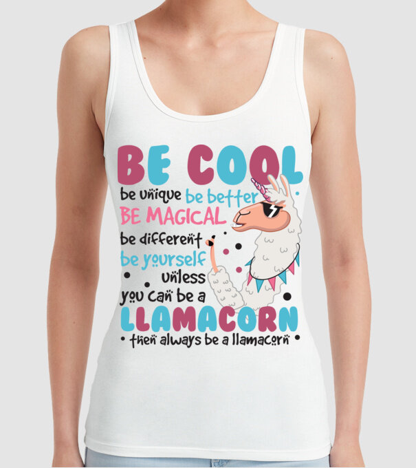 Always be a llamacorn model alb pe tricou