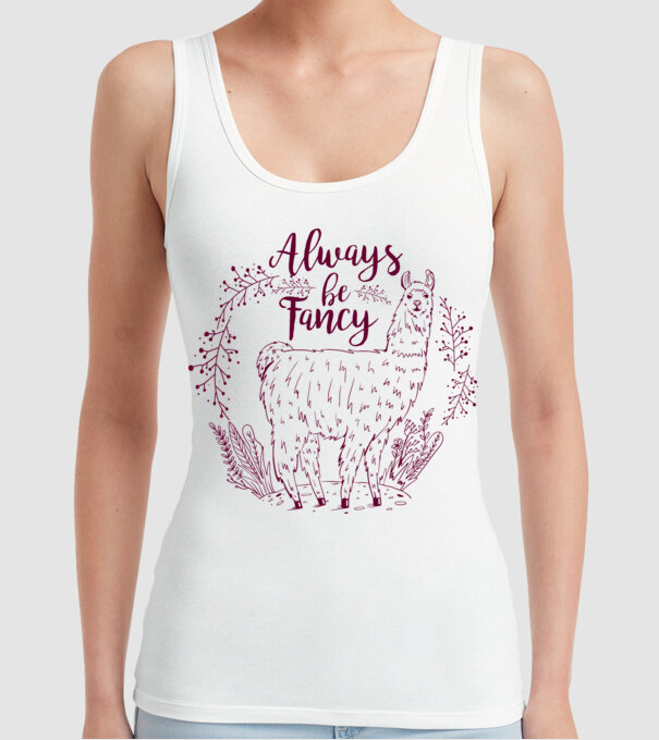 Always be fancy model alb pe tricou