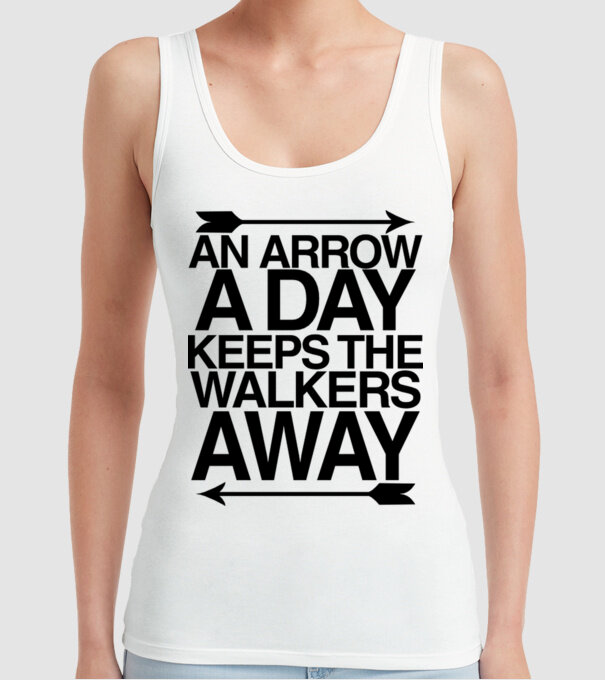 An arrow a day model alb pe tricou
