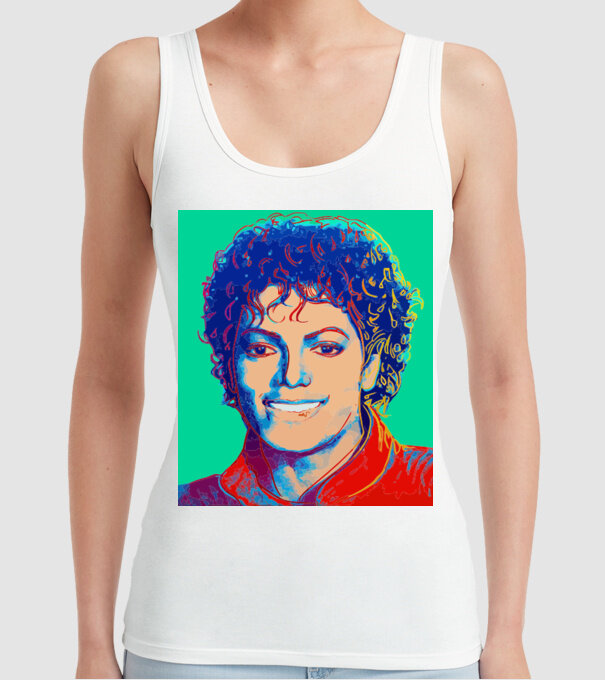 Micheal Jackson Art model alb pe tricou