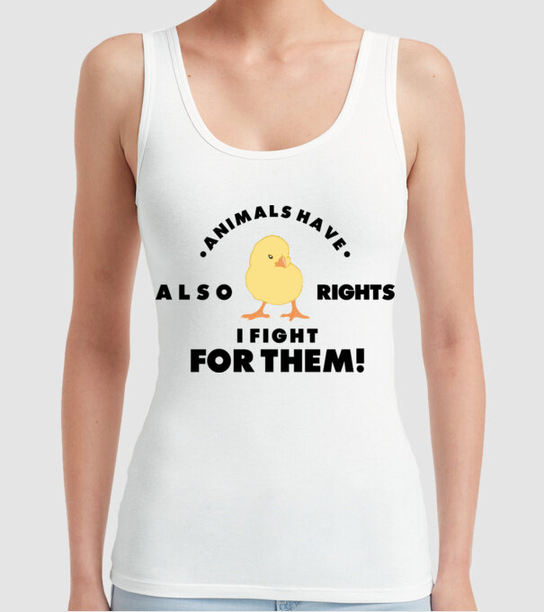 Animals also have rights model alb pe tricou
